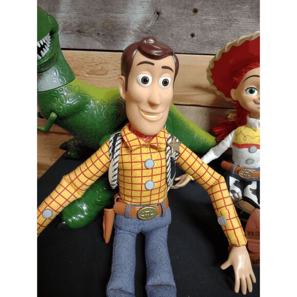 Pixar Toy Story Woody Doll (16") and Jessie Doll (14") Pull String / Rex (13") - Picture 5 of 5